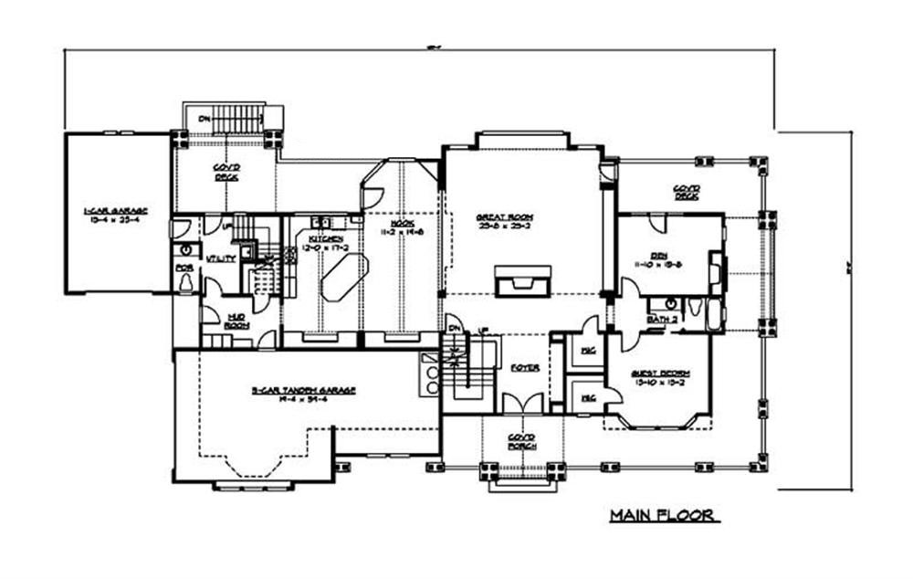 Floor Plan First Story of Craftsman Plan #115-1165